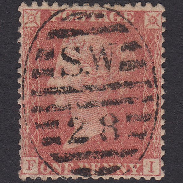 GB QV 1857 1d (Plate 57) SG39-C10(3) FI GU London D&S SW28 Perfect Centring