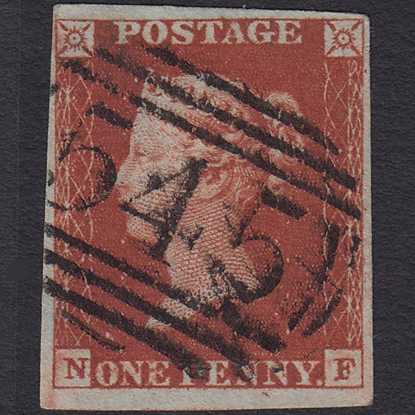 GB QV 1841 1d Red-brown (Plate 42) SG8-B1(1) NF VFU 4 Margins Newcastle 545