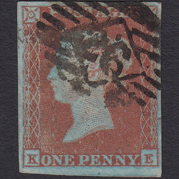 GB QV 1841 1d Very Blued (Plate 118) SG8a-B1(2) KE FU 4M London IS 26