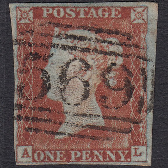 GB QV 1841 1d (Plate 46) SG9-B1(3) AL FU Miss Imprimatur 4M Northallerton 569