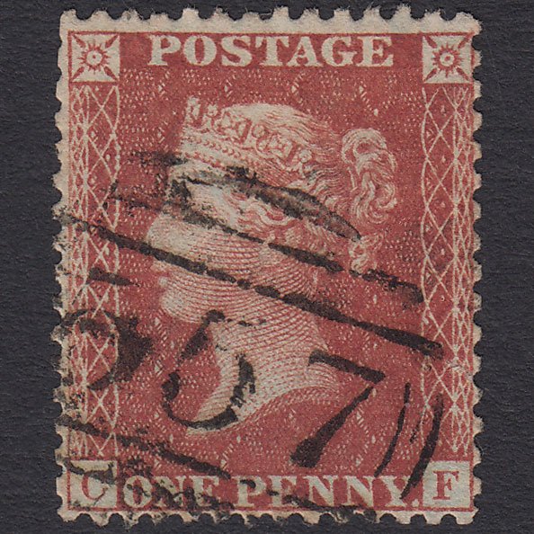 GB QV 1856 1d Red-brown (Plate 30) SG29-C8(1) CF GU Newmarket 557