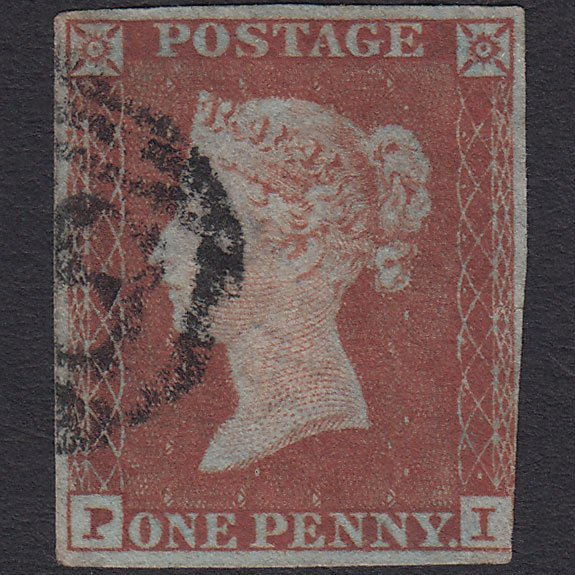 GB QV 1841 1d Red-brown (Plate 173) SG8-B2(1) PI FU nr 4 Margins