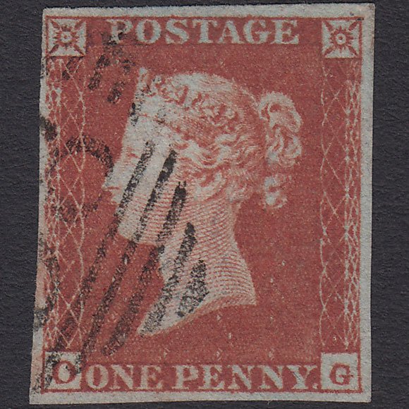 GB QV 1841 1d Red-brown (Plate 165) SG8-B2(1) OG VFU 4 Margins Ireland