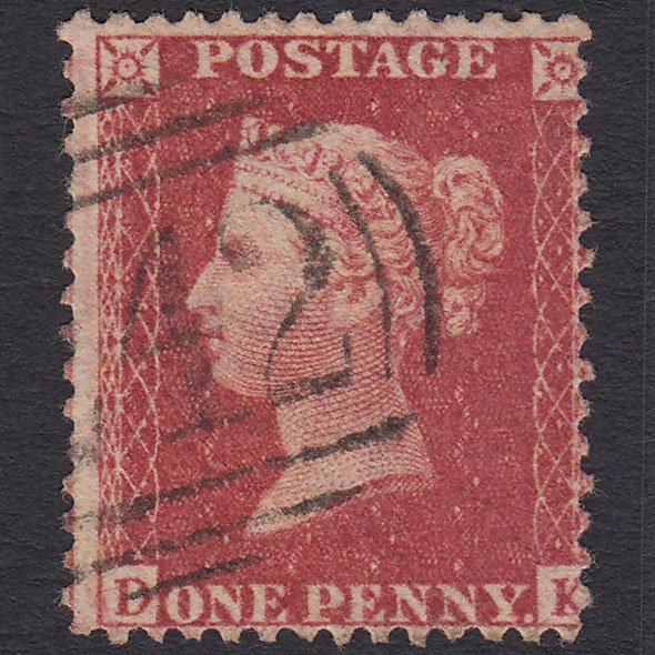 GB QV 1857 1d Rose-red (Plate 27) SG40-C10(1) DK FU Derby 242 Misperf