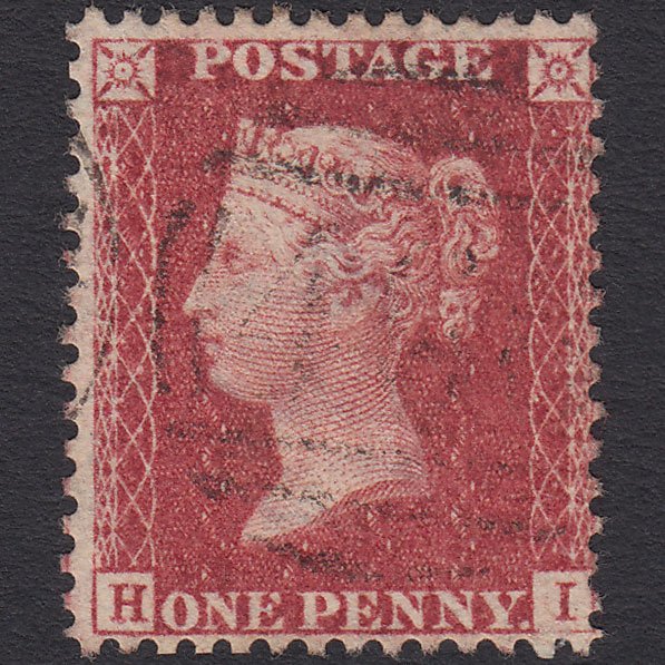 GB QV 1857 1d Rose-red (Plate 34) SG40-C10(1) HI FU Light Cancel