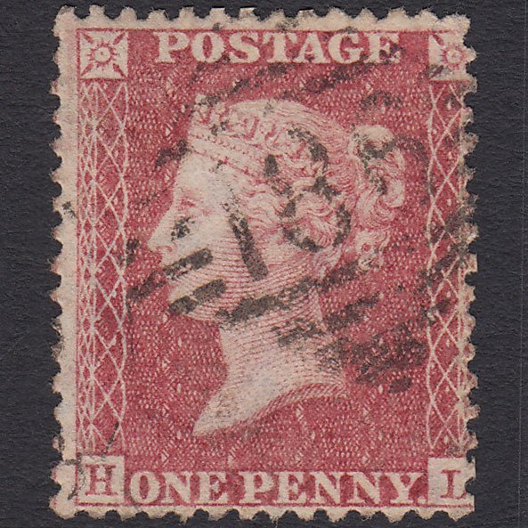 GB QV 1857 1d Rose-red (Plate 43) SG40-C10(1) HL FU Dublin 186