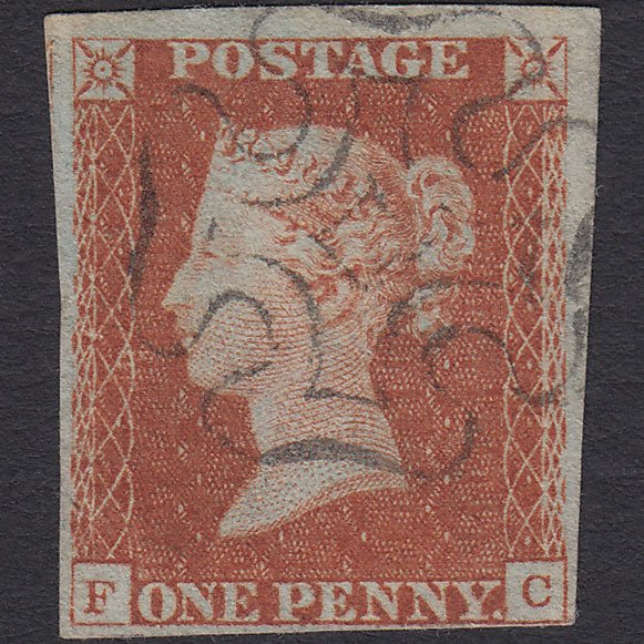 GB QV 1841 1d (Plate 25) SG8-B1(1) FC FU 4M Edinburgh Type II MX