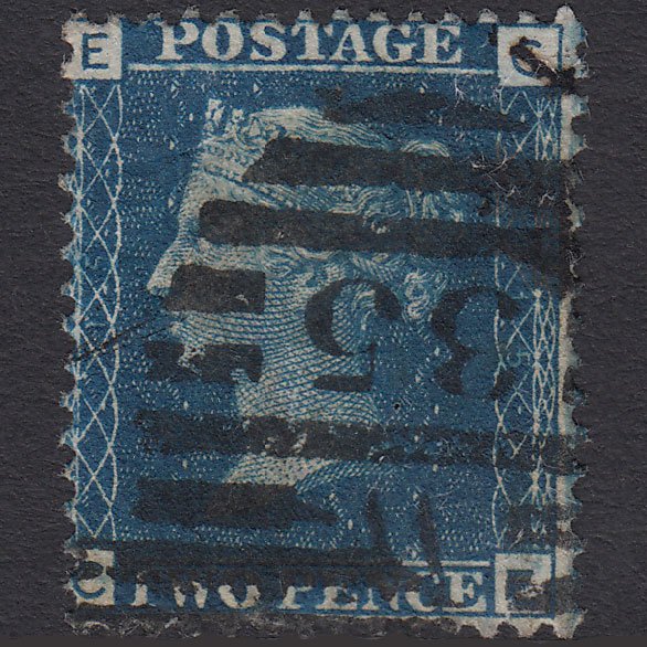 GB QV 1869 2d Blue (Plate 15) SG46-G3 CE GU London D&S W35