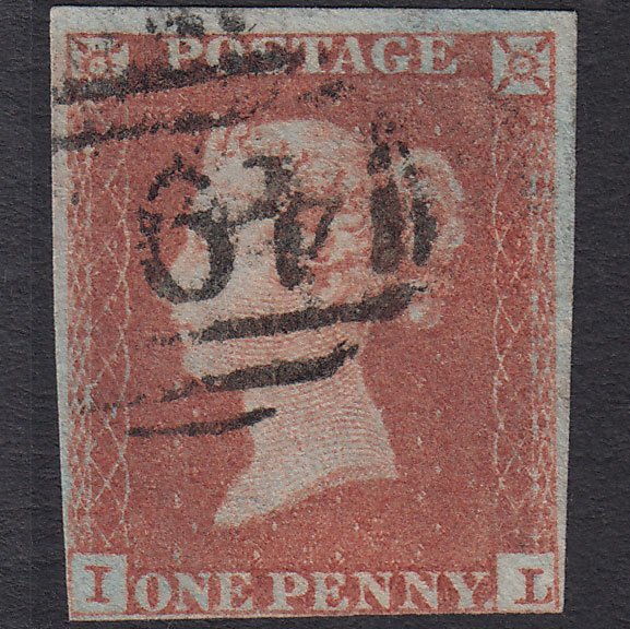 GB QV 1841 1d Red-brown (Plate 171) SG8-B2(1) IL FU nr 4 Margins
