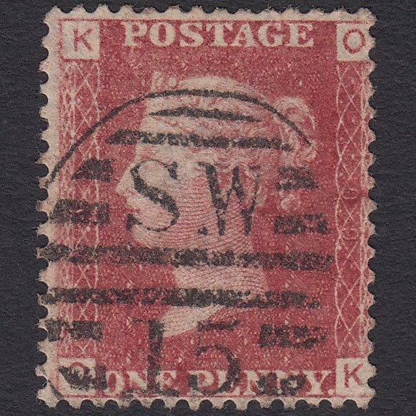 GB QV 1864 1d Lake-red (Plate 99) SG44-G1(2) OK FU London D&S SW15