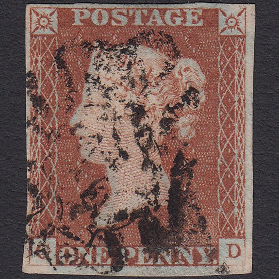 GB QV 1841 1d Red-brown (Plate 27) SG8-B1(1) GD FU Maltese Cross