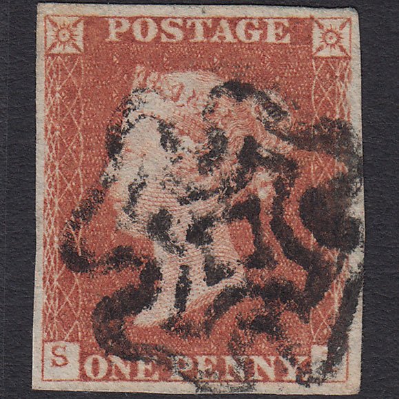 GB QV 1841 1d (Plate 22) SG8-B1(1) SI FU 4 Margins Brighton Maltese Cross