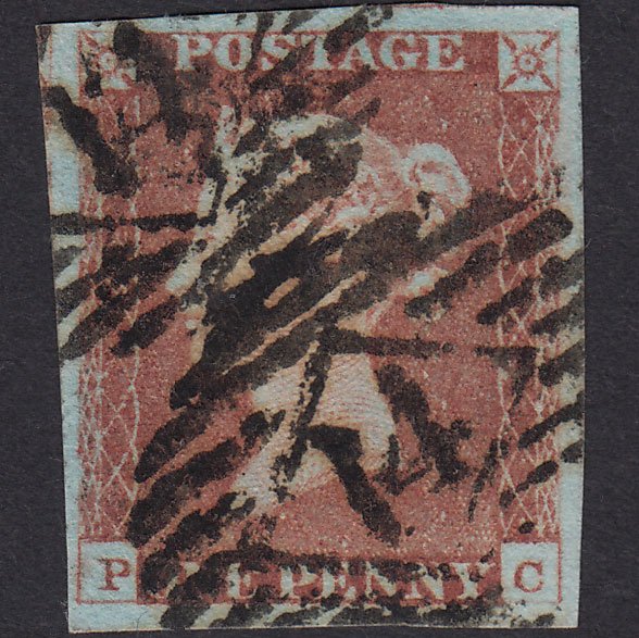 GB QV 1841 1d Red-brown (Plate 73) SG8-B1(1) PC GU 4 Margins London IS 14
