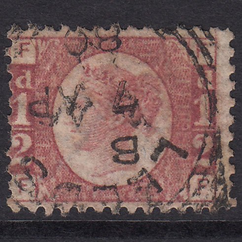 GB QV 1870 1/2d Rose (Plate 19) SG49-G4 FF GU Leeds Squared Circle Cancel