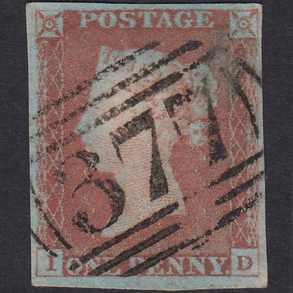 GB QV 1841 1d Very Blued (Plate 68) SG8a-B1(2) ID FU 4M Ottery ST Mary 377