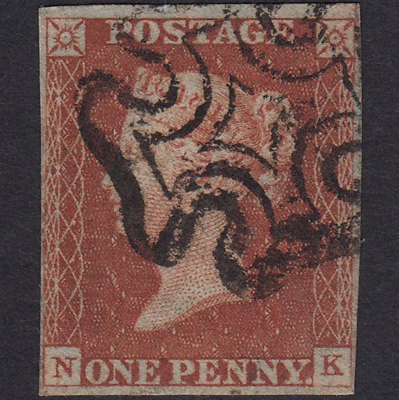 GB QV 1841 1d Red-brown (Plate 31) SG8-B1(1) NK FU 4 Margins Maltese Cross