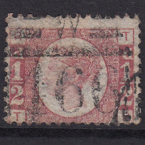 GB QV 1870 1/2d Rose (Plate 13) SG49-G4 TR GU Liverpool 466 W