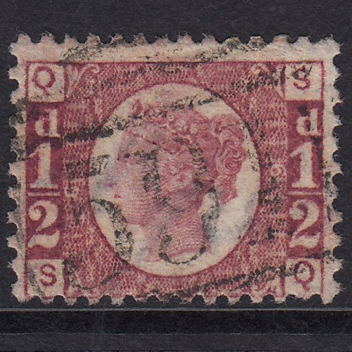 GB QV 1870 1/2d Rose-red (Plate 6) SG48-G4 SQ FU Oldham 591