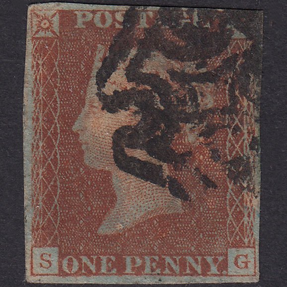 GB QV 1841 1d Red-Brown Penny Black Plate 11 SG7-A2 SG FU 4 Margins MX