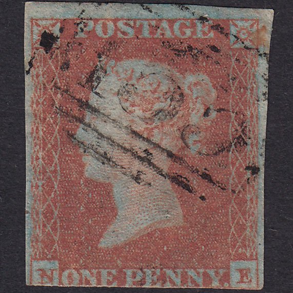 GB QV 1841 1d Very Blued Plate 115 SG8A-B1(2) NE GU 3 Margins Buxton 155