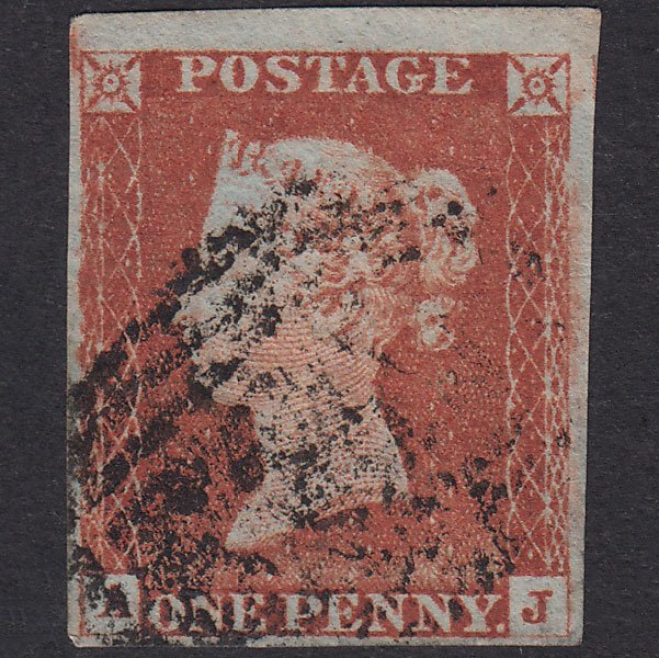 GB QV 1841 1d Red-Brown Plate 63 SG8-B1(1) AJ GU Missing Imprimatur 4M