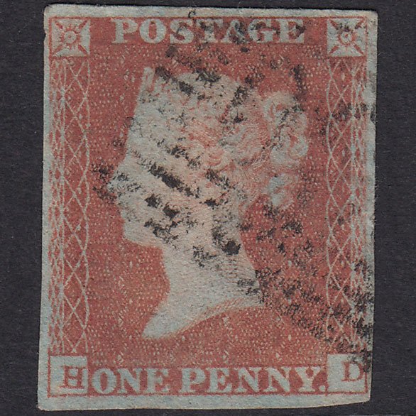 GB QV 1841 1d Red-Brown Plate 91 SG8-B1(1) HD GU 4 Margins Scotland