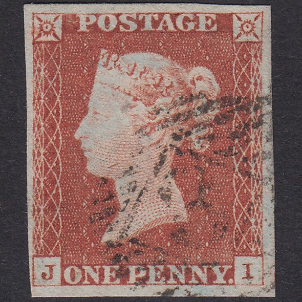 GB QV 1841 1d Red-Brown Pl 65 SG8-B1(1) JI VFU 4 Good Margins London Pmk