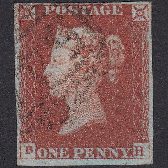 GB QV 1841 1d Red-Brown Plate 64 SG8-B1(1) BH FU 4 Margins Newcastle 545