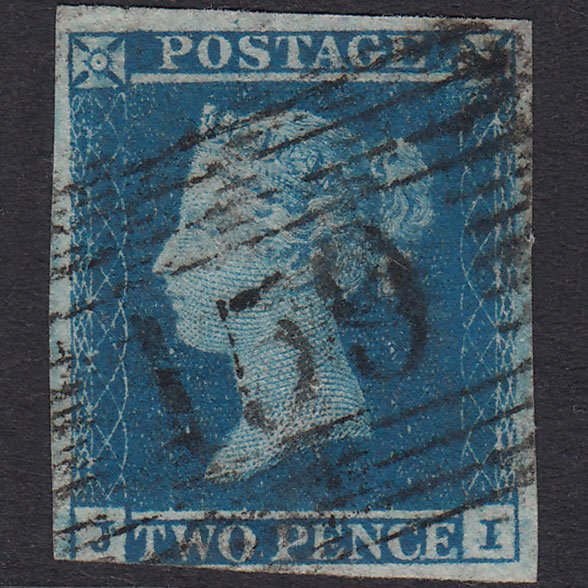 GB QV 1841 2d Deep Full Blue Plate 4 SG15-E1(3) JI FU Nr 4M Glasgow 159
