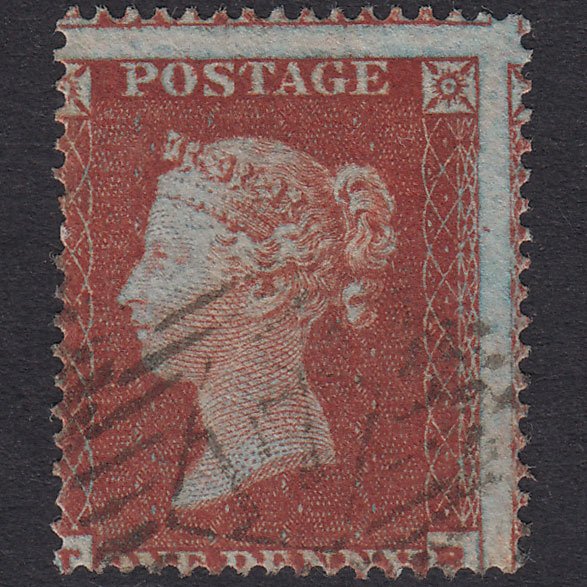 GB QV 1854 1d Red-Brown Plate 196 SG17-C1(1) LB VFU London IS 17 Misperf