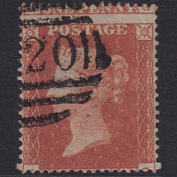 GB QV 1854 1d Plate 190 SG17-C1(1) JG FU Plymouth 620 Spoon Misperf