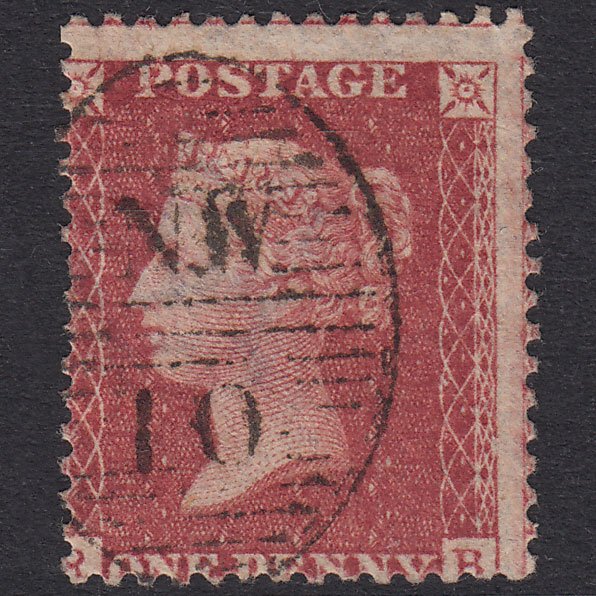GB QV 1857 1d Rose-Red Plate 43 SG40-C10(1) RB FU London D&S Nw10 Misperf