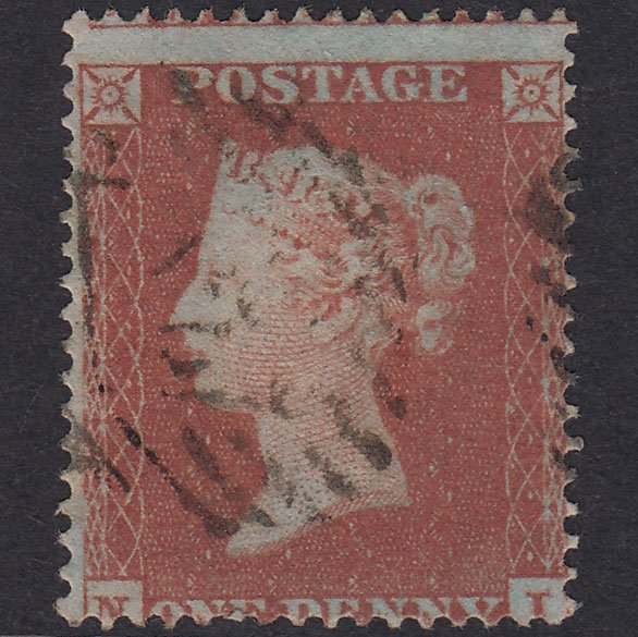 GB QV 1854 1d Red-Brown Plate 167 SG17-C1(1) NI FU London IS Cancel