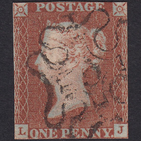 GB QV 1841 1d Red-Brown Penny Black Plate 9 SG7-A2 LJ GU No.5 In MX