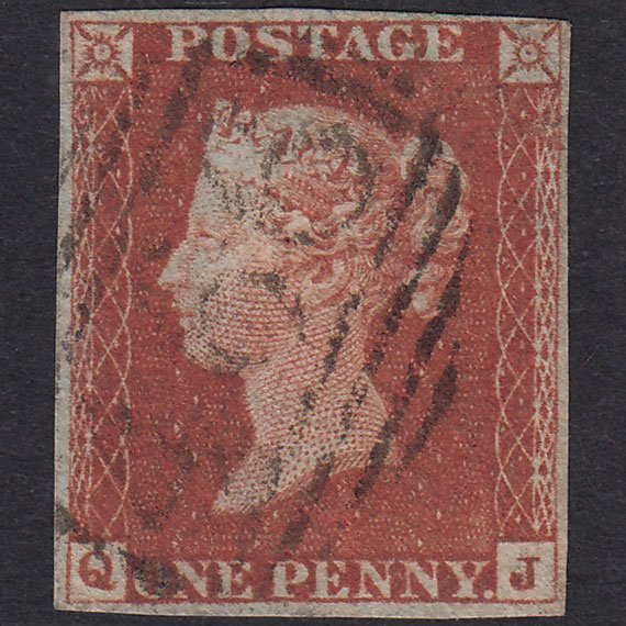 GB QV 1841 1d Red-Brown Plate 52 SG8-B1(1) QJ FU 4 Margins Liverpool 466