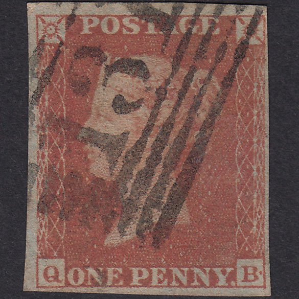 GB QV 1841 1d Plate 157 SG8-B2(1) Constant Variety QB FU 4M Edinburgh 131