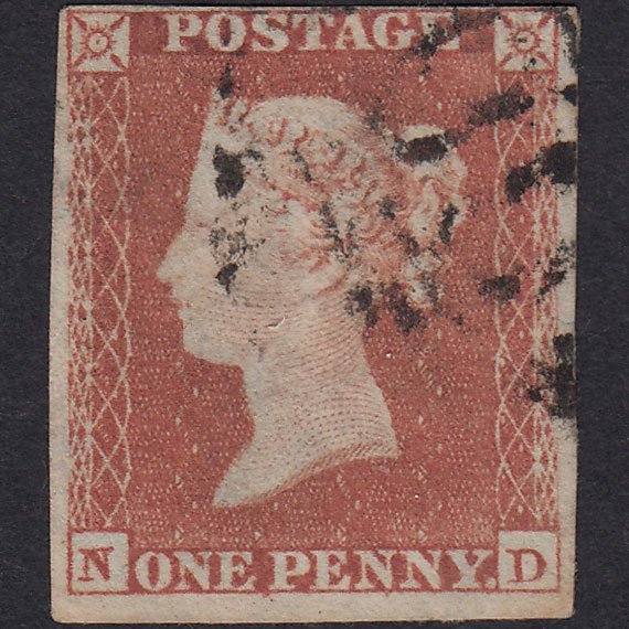 GB QV 1841 1d Red-Brown Plate 146 SG8-B2(1) ND GU 4 Margins