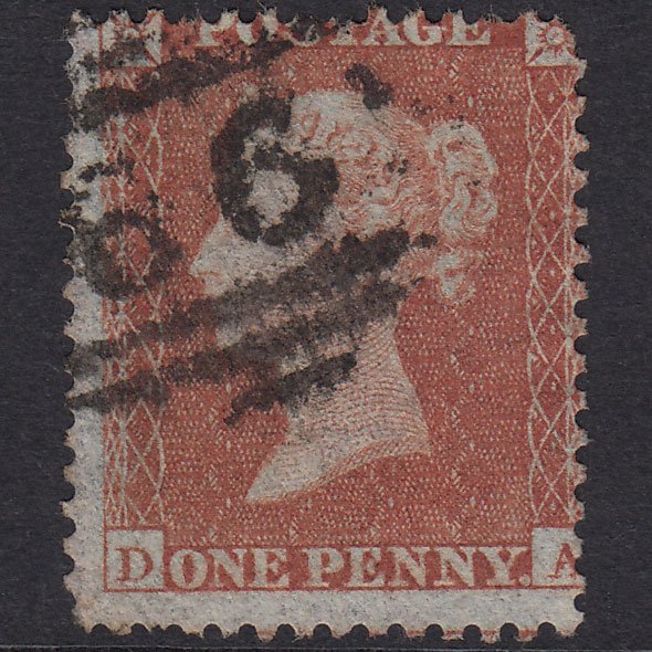 GB QV 1855 1d Red-Brown Plate R4 SG22-C2(1) DA GU