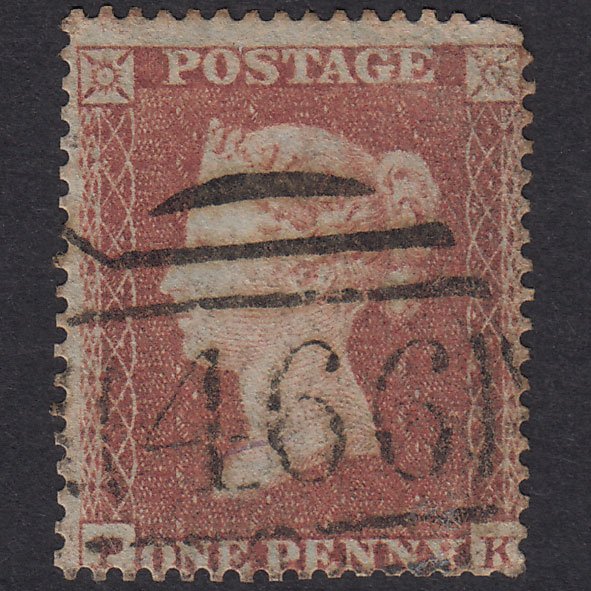 GB QV 1854 1d Red-Brown Plate 189 SG17-C1(1) PK GU Liverpool 466 Spoon