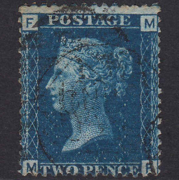 GB QV 1869 2d Blue Plate 13 SG46-G3 MF GU CDS