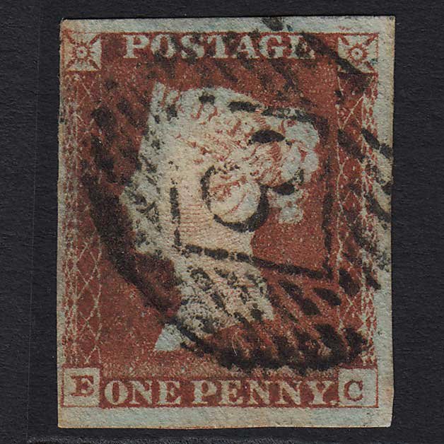 GB QV 1841 1d Red-brown (Plate 70) (SG8) 'EC' GU 4 Margins London IS 3