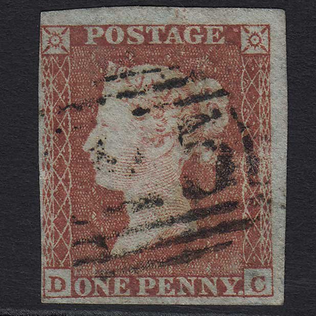 GB QV 1841 1d Red-brown (Plate 154) (SG8) 'DC' GU 4 Margins