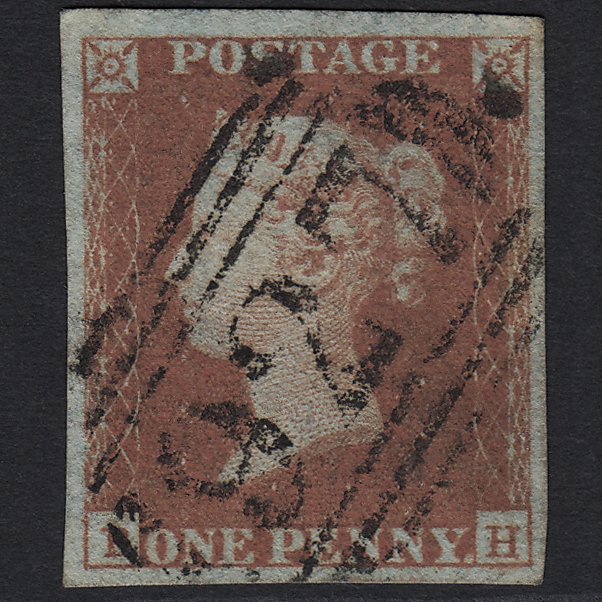 GB QV 1841 1d Red-brown (Plate 96) SG8-B1(1) BH FU Yarmouth 927 4M Imperf