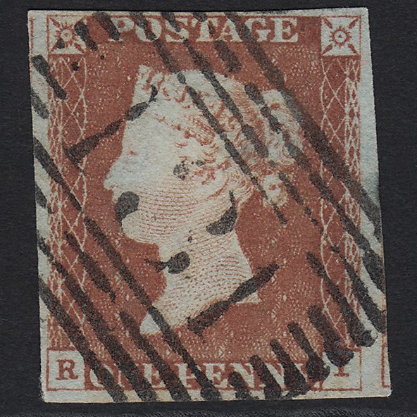 GB QV 1841 1d Red-brown (Plate 46) SG8-B1(1) RI VFU Edinburgh 131 4M Imperf