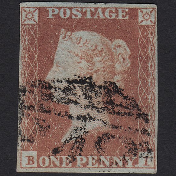 GB QV 1841 1d Red-brown (Plate 97) SG8-B1(1) BI FU 4 Margins