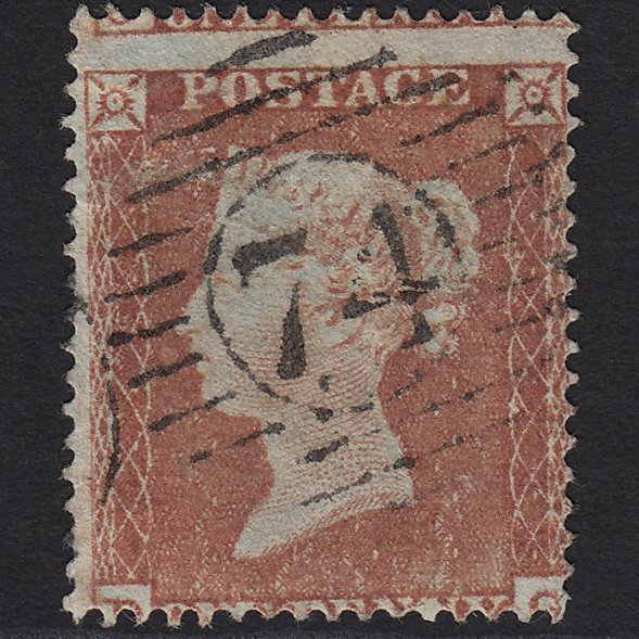 GB QV 1854 1d Red-brown SG17-C1(1) DG GU London D&S 74