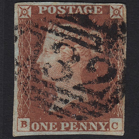 GB QV 1841 1d Red-brown (Plate 68) SG8-B1(1) BC GU Brighton 132 4 Margins