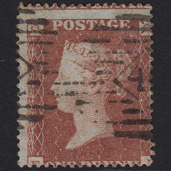 GB QV 1854 1d Red-brown SG17-C1(1) GU in London IS Cancel Misperf