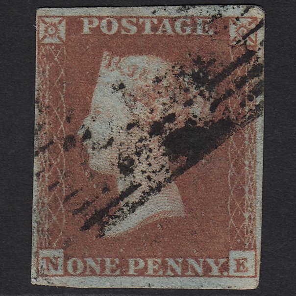 GB QV 1841 1d Red-brown (Plate 97) SG8-B1(1) NE GU 4 Margins