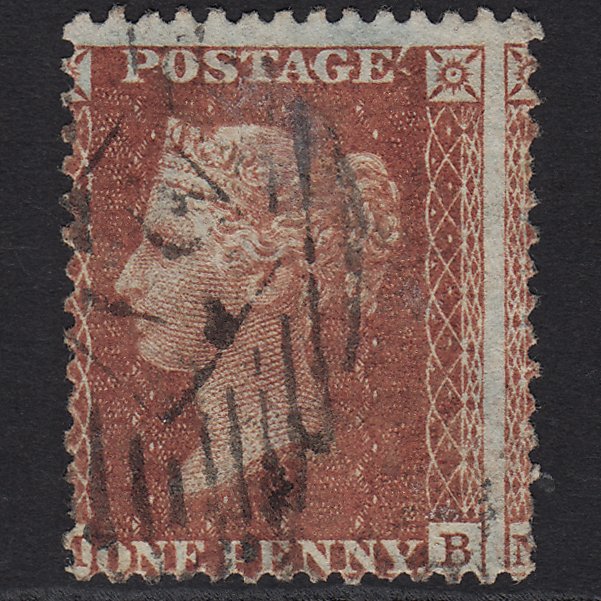 GB QV 1856 1d Red-brown (Plate 33) SG29-C8(1) MB GU London IS Cancel Misperf